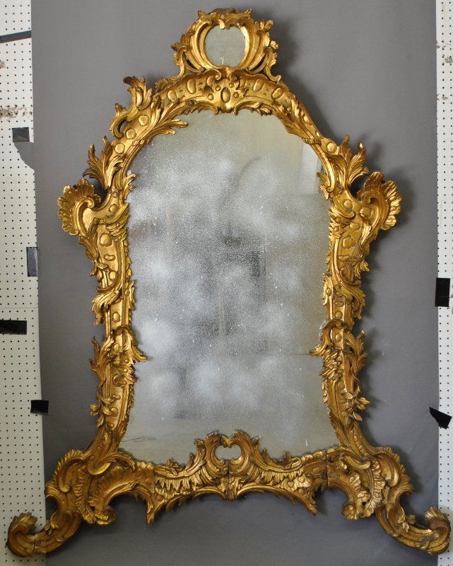 Large Italian gilt carved mirror, 18th/19th c. As (1 of 7)
