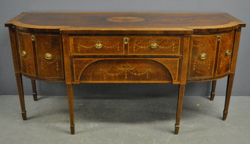 Georgian inlaid mahogany sideboard c1790. 37.5"h.x78"w. (1 of 3)