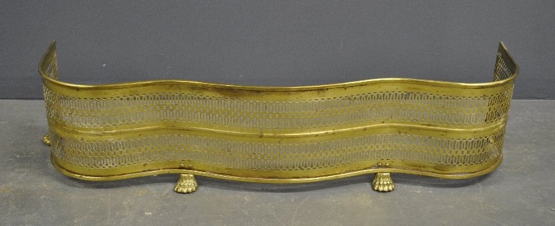 Brass serpentine style fire fender. 9"h.x45"w (1 of 1)