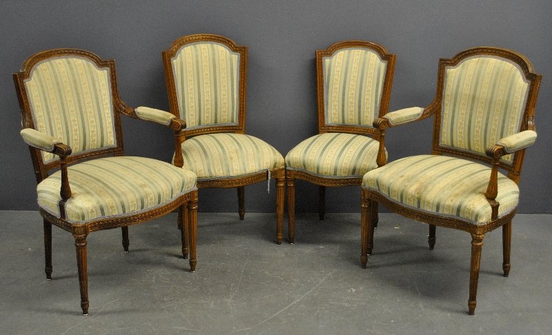 Assembled set of eight French fruitwood chairs, two are (1 of 1)