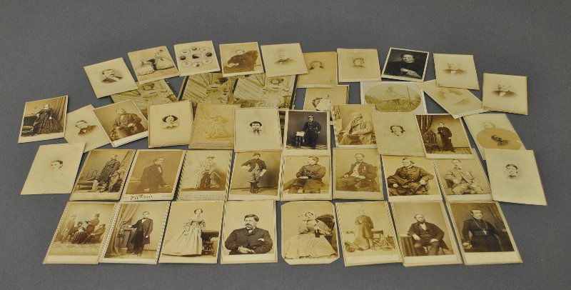 Civil War cards â€“ Brady type cards incl. Jefferson: Civil War cards â€“ Brady type cards incl. Jefferson Davis; Alexander Gardner, photographer of the Army of the Potomac, Sherman, Booth, co-conspirator Payne and more. Each 4"h.x2.5"x. Approx. 45