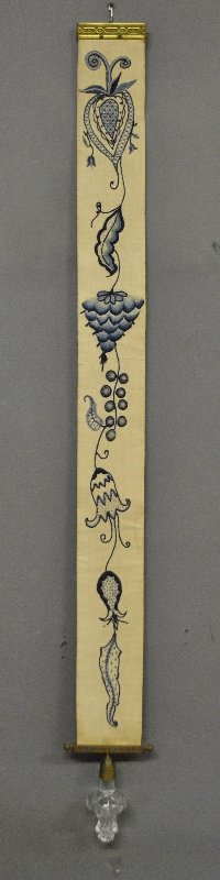 Needlework, brass, and crystal bell pull c.1870. (1 of 1)