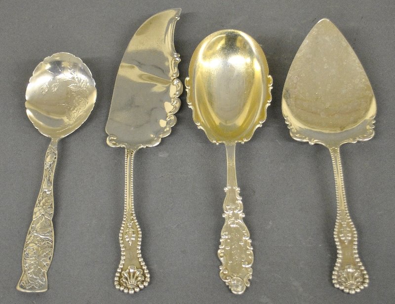 Four sterling silver serving pieces. Longest is 11"l. 7 (1 of 2)