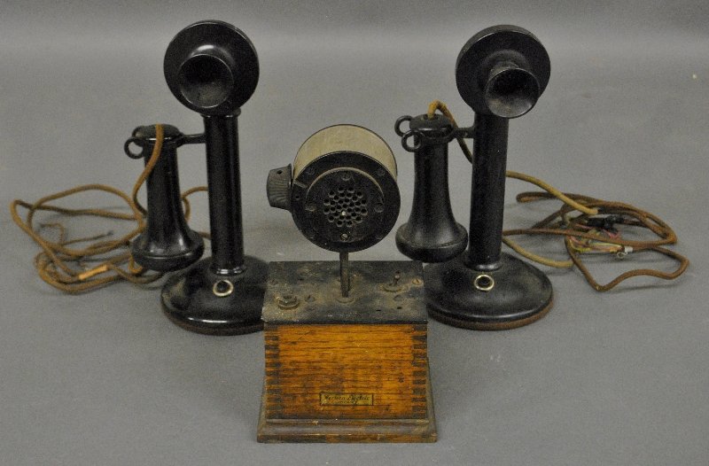 Western Electric Company intercom, 9.5"h., with two (1 of 3)