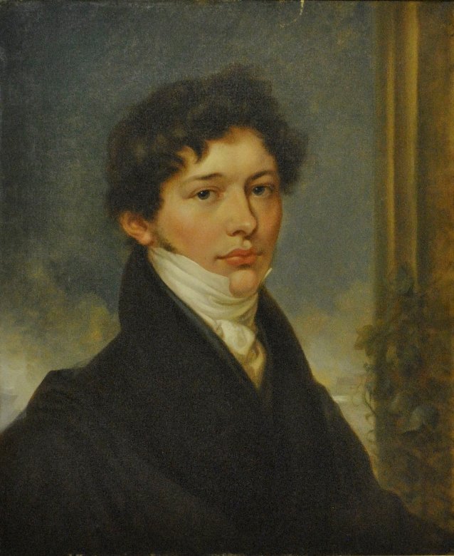 Oil on canvas portrait of a young man, c. 1830, (1 of 4)
