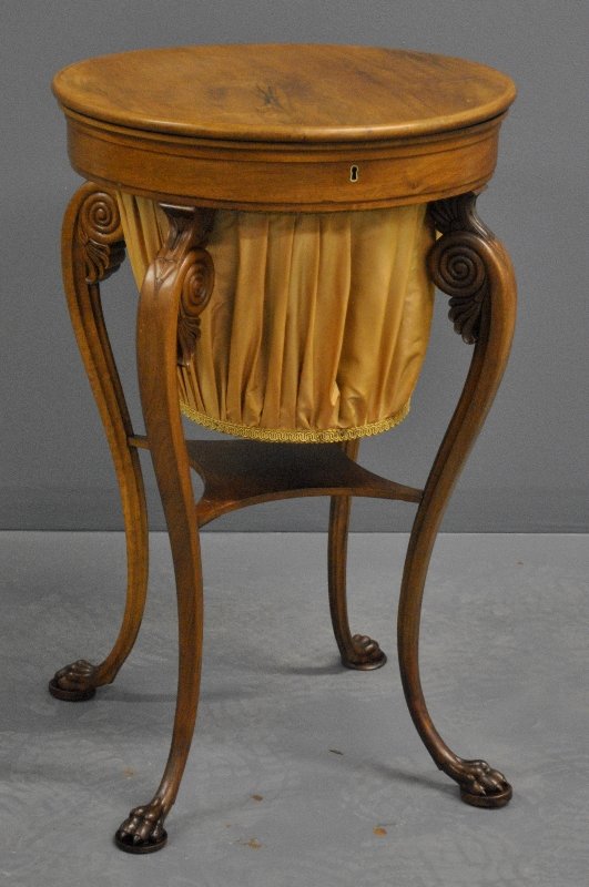 Classical style rosewood sewing stand with animal paw (1 of 2)