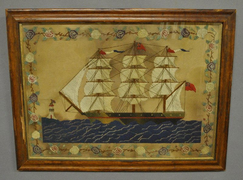 English sailor's woolie of a three-masted frigate, (1 of 1)