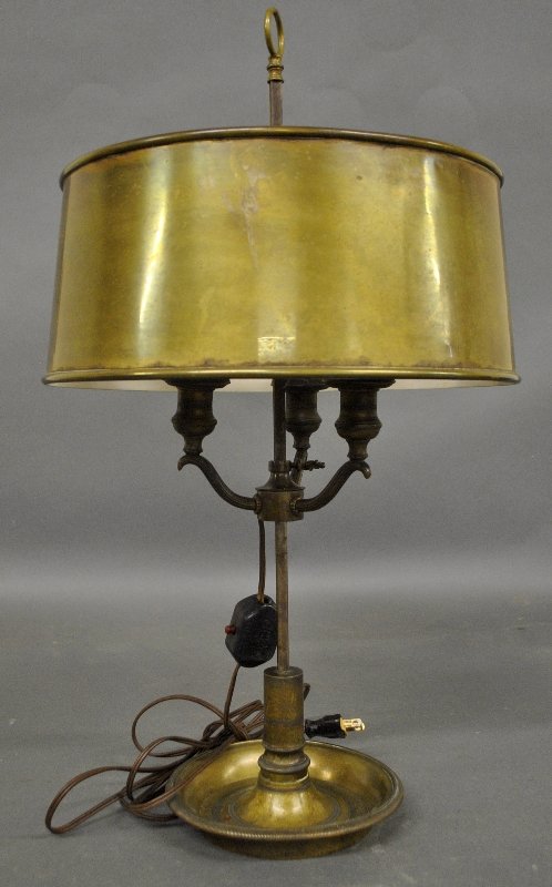 Early brass adjustable bouillotte lamp with a brass (1 of 1)