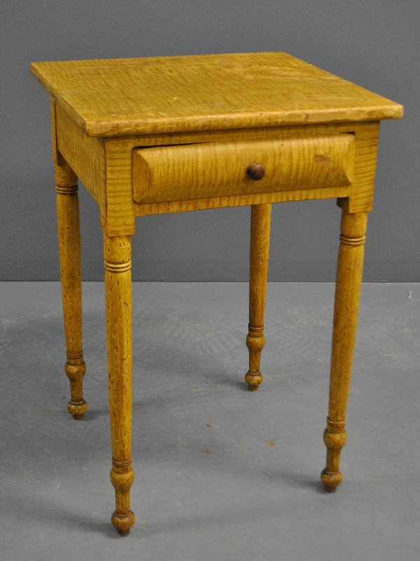 Country Sheraton grain-painted tiger maple stand with (1 of 1)