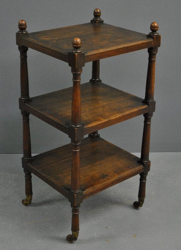 English Sheraton mahogany three-tiered stand. (1 of 1)