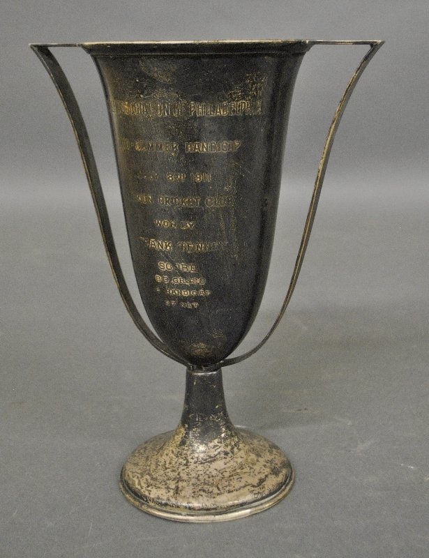 Sterling silver trophy inscribed "Golf Association of (1 of 2)