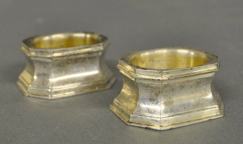 Pair of sterling silver master salts by Cartier. (1 of 3)
