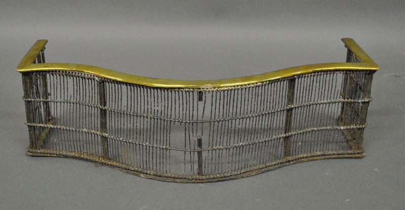 Rare diminutive brass wire serpentine fire fender, 18th (1 of 1)