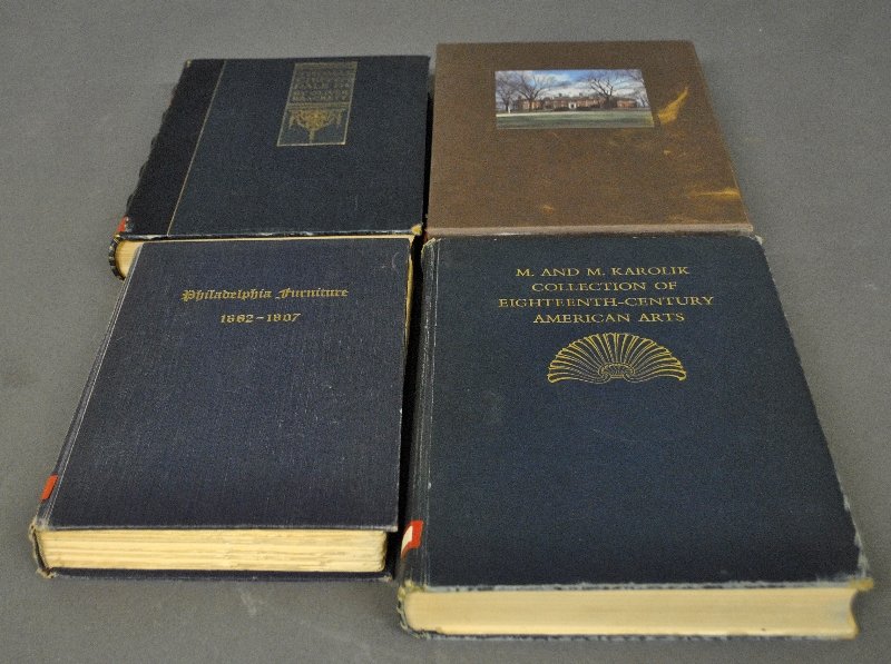 Books â€“ 4 books to incl. Roque, American Furniture at: Books â€“ 4 books to incl. Roque, American Furniture at Chipstone; Brackett, Thomas Chippendale, 1st edition, Â¾ morocco; Horner, Philadlephia Furniture, 1/800; Hipkiss, Eighteenth-Century Amer