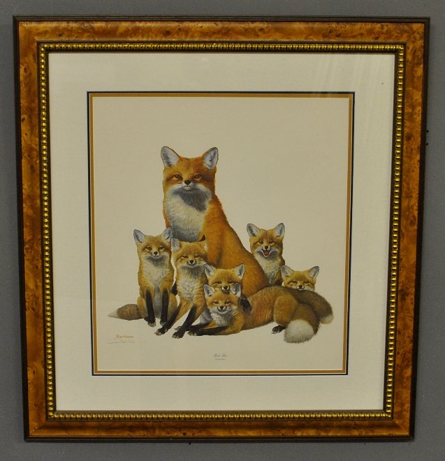 Framed and matted print titled "Red Fox" pencil signed (1 of 2)