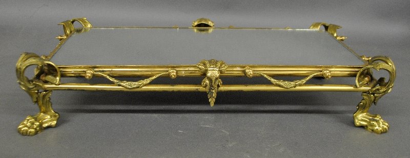 Brass mirrored centerpiece plateau, c.1930. 23"l.x12"w. (1 of 1)