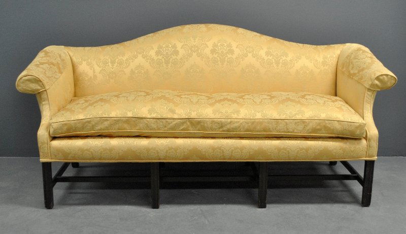 Chippendale style mahogany camelback sofa. (1 of 1)