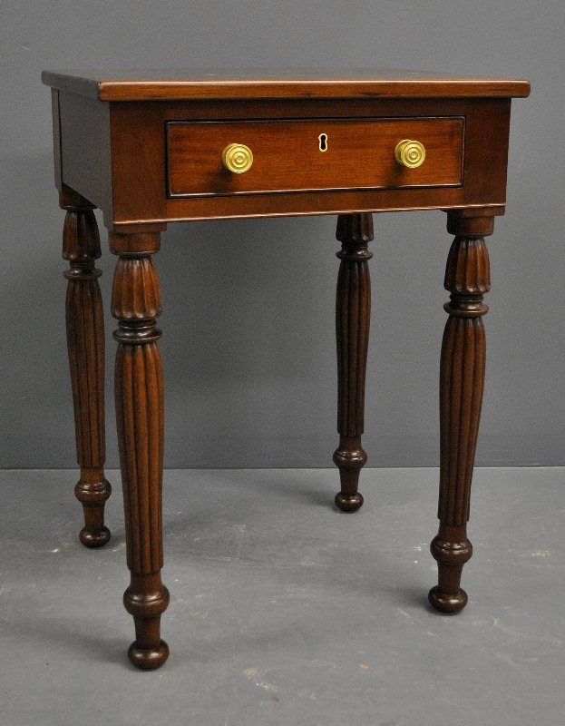 Sheraton cherry one-drawer stand, c.1830. 29.5"h.x20"w. (1 of 2)