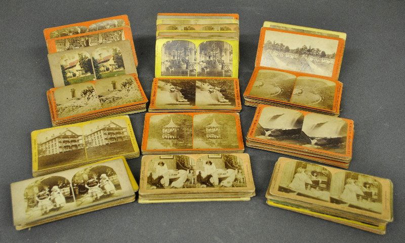 Approx. 145 stereoscopic cards, late 19th c. (1 of 2)