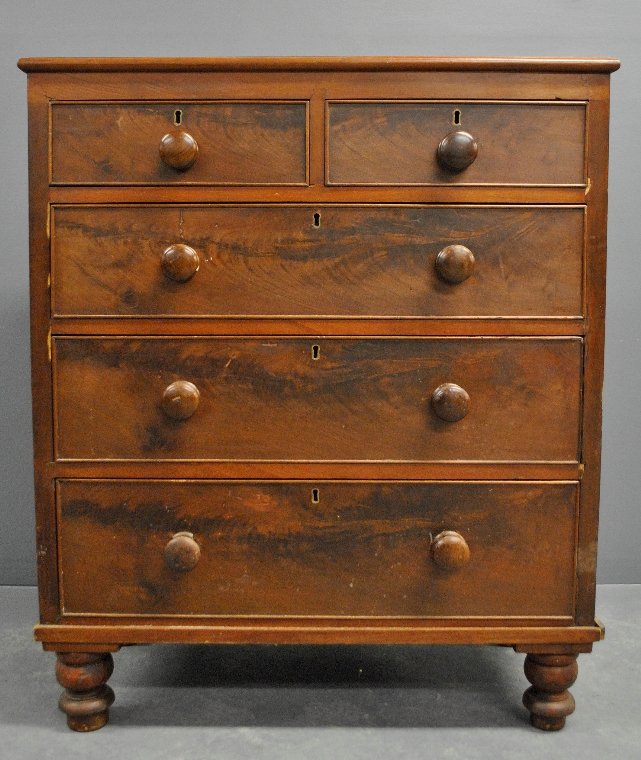 Vermont Sheraton mahogany chest of drawers, c.1830, (1 of 2)