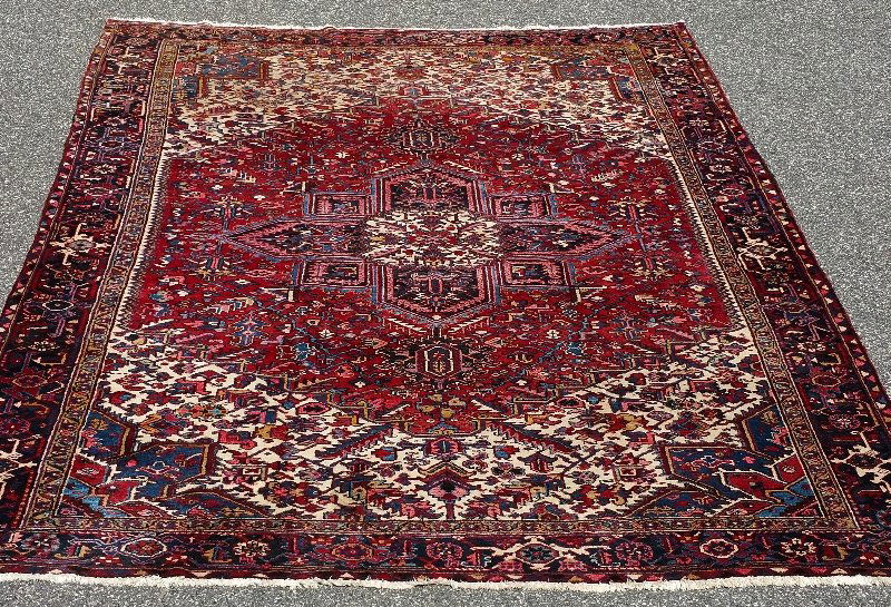 Room size Oriental carpet with red center. 15' 6" x 11' (1 of 2)