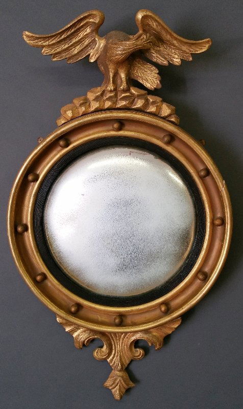 Girondole mirror with carved eagle crest, 19th century. (1 of 1)