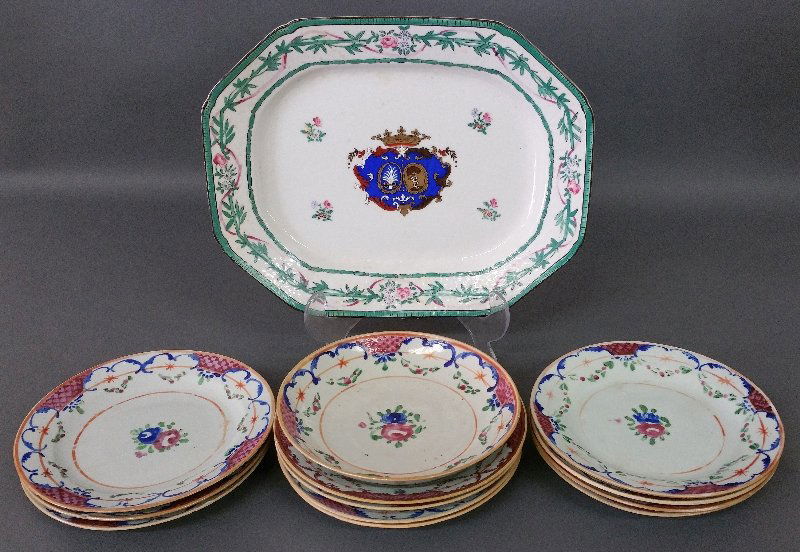 Chinese porcelain Armorial platter, circa 1800, eleven (1 of 1)
