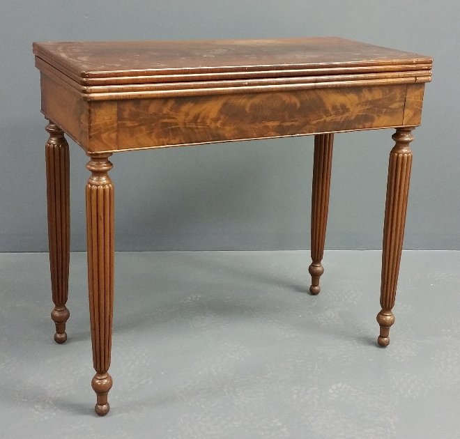 Sheraton mahogany gaming table, early 19th century. 30" (1 of 3)