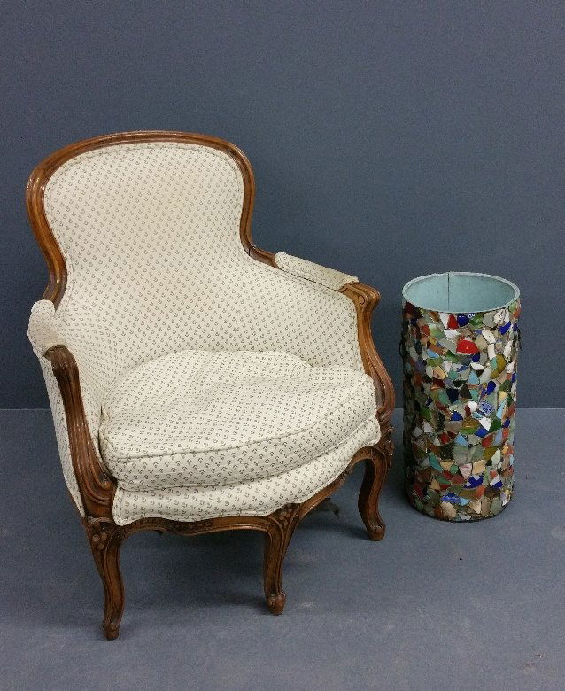 French walnut Louis XVI style carved armchair together (1 of 1)