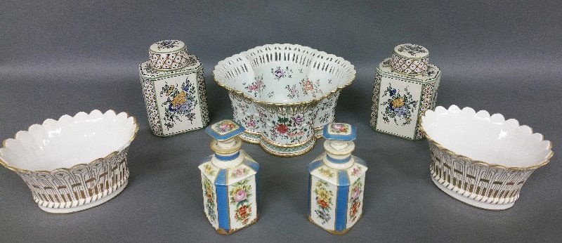 French porcelain tableware to include a basket form (1 of 2)