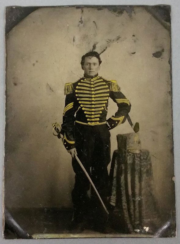 Fine Civil War tin type of John White McCown, (1 of 3)