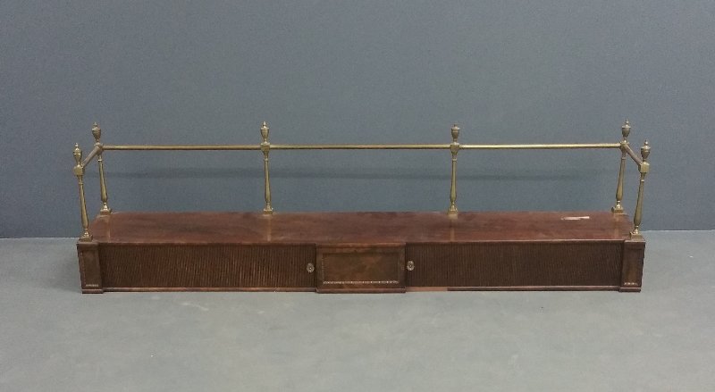 Georgian Mahogany sideboard top with brass gallery. 20" (1 of 2)
