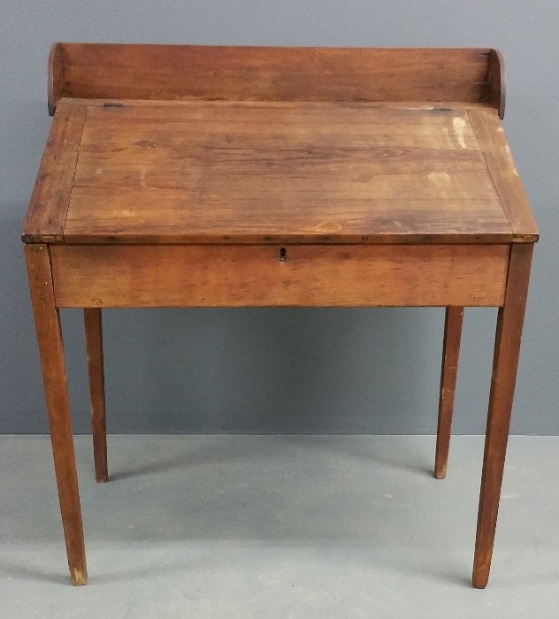 Pine school masters desk, 19th century. 40" h x 36 Â½" (1 of 2)