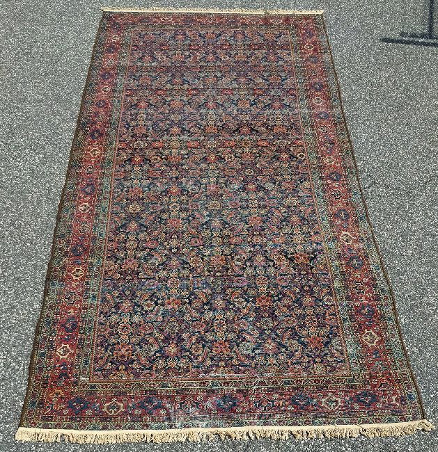 Bijar style center hall oriental carpet. As found. 6 (1 of 2)