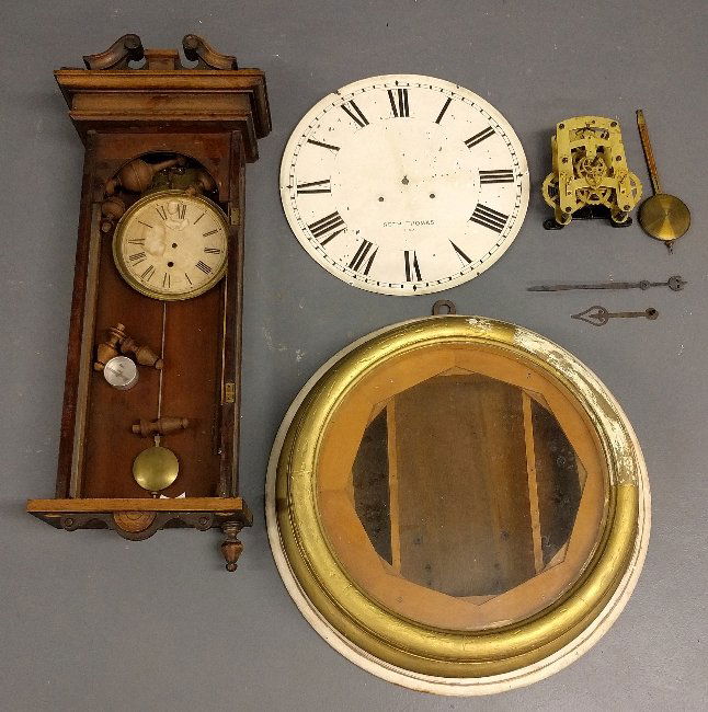 Seth Thomas gallery clock with brass works, pendulum, (1 of 1)