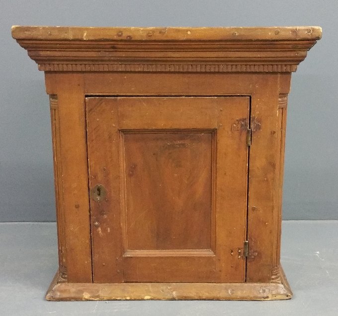 Pennsylvania cherry hanging cupboard, circa 1780, (1 of 3)