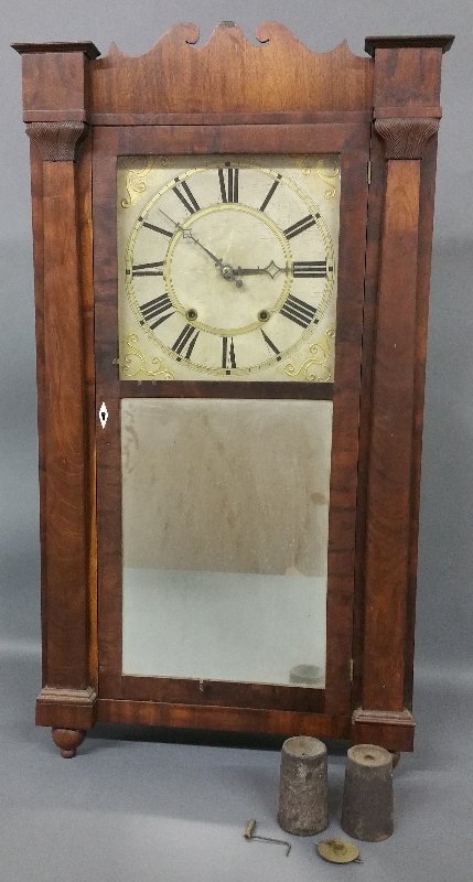 Empire mahogany shelf clock by Rodney Brace.  35 ½ (1 of 2)