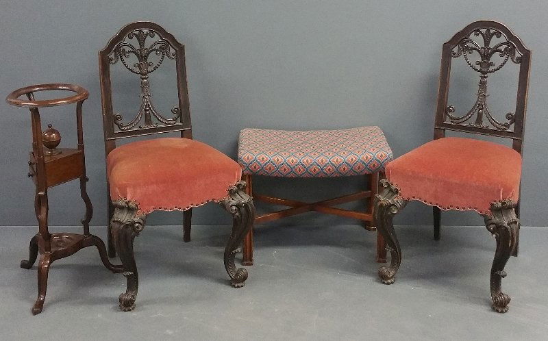 Two chairs together with small stand and seat.  Chairs (1 of 1)