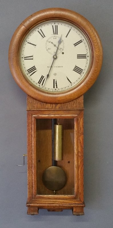 Seth Thomas oak cased No. 2 regulator wall clock.  35 (1 of 3)