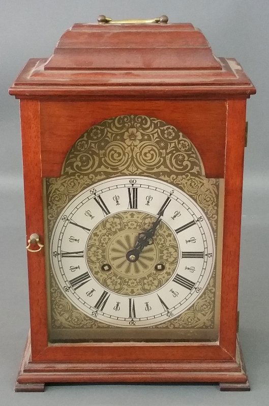 Mahogany cased bracket clock made by Natt M. Emery, (1 of 3)