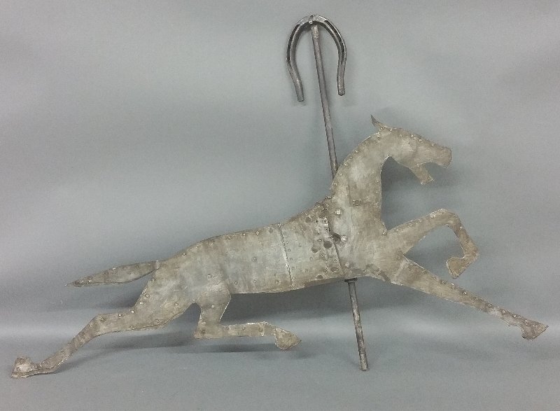 Sheet metal running horse weathervane, c. 1920. 27 (1 of 1)