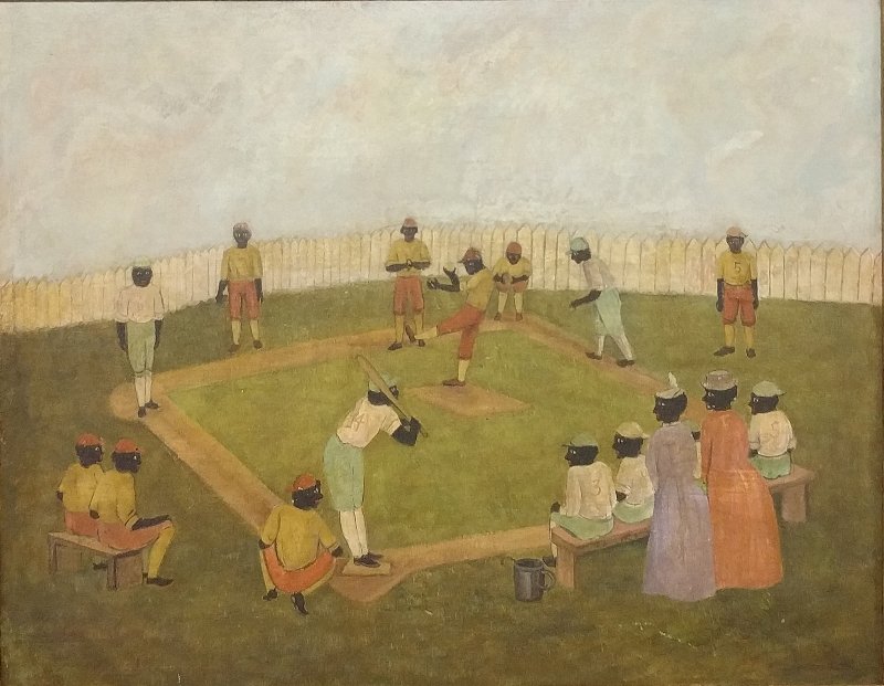 Rare oil on canvas board Folk Art painting of a black (1 of 3)