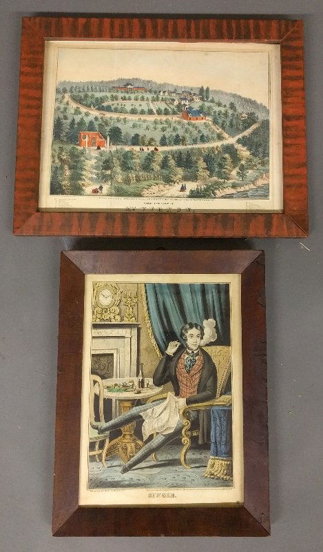 Framed lithograph by J. Baille titled "Single", c. (1 of 1)