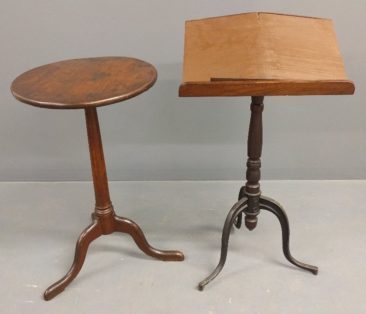 Pennsylvania mahogany candle stand, early 19th c, (1 of 2)