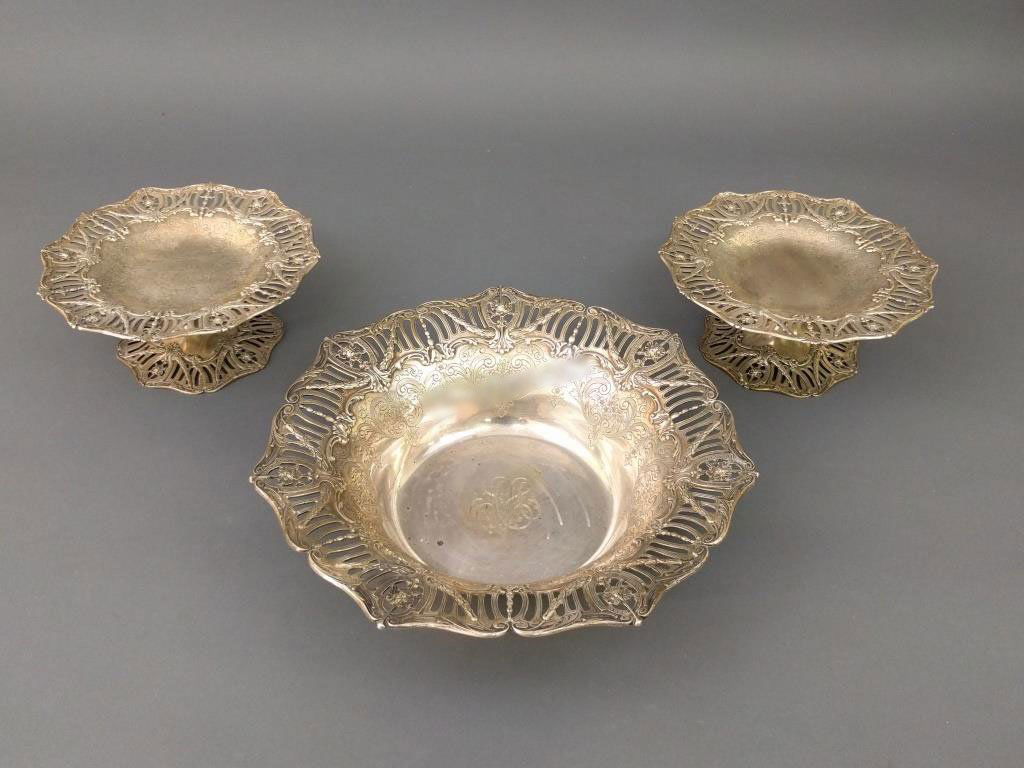 Sterling silver 3-piece table set (1 of 2)