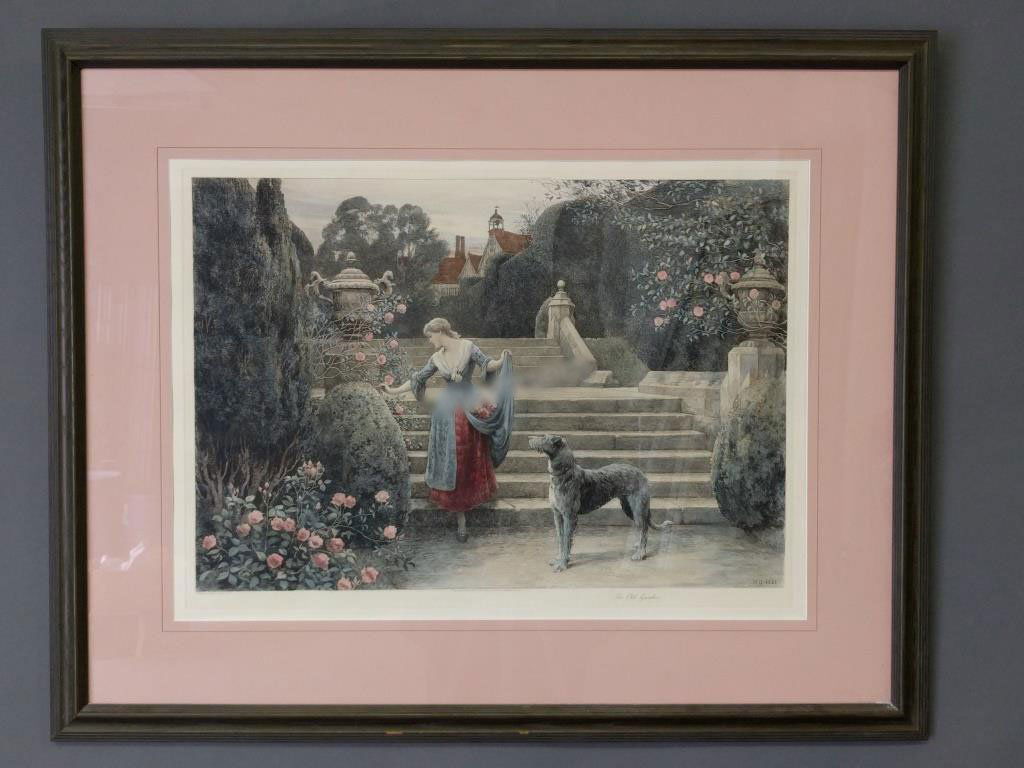 Framed and matted etching (1 of 2)