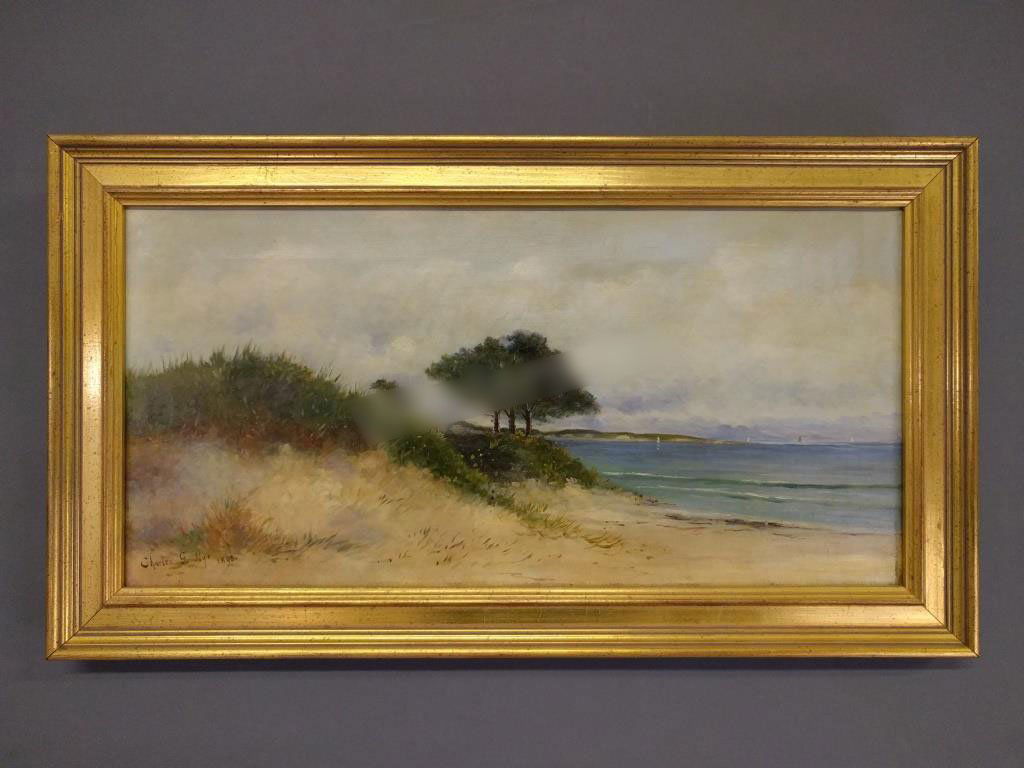 Oil on canvas painting of Beach and Sand Dune scene (1 of 2)