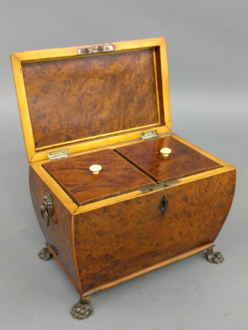Georgian Walnut tea caddy (1 of 2)