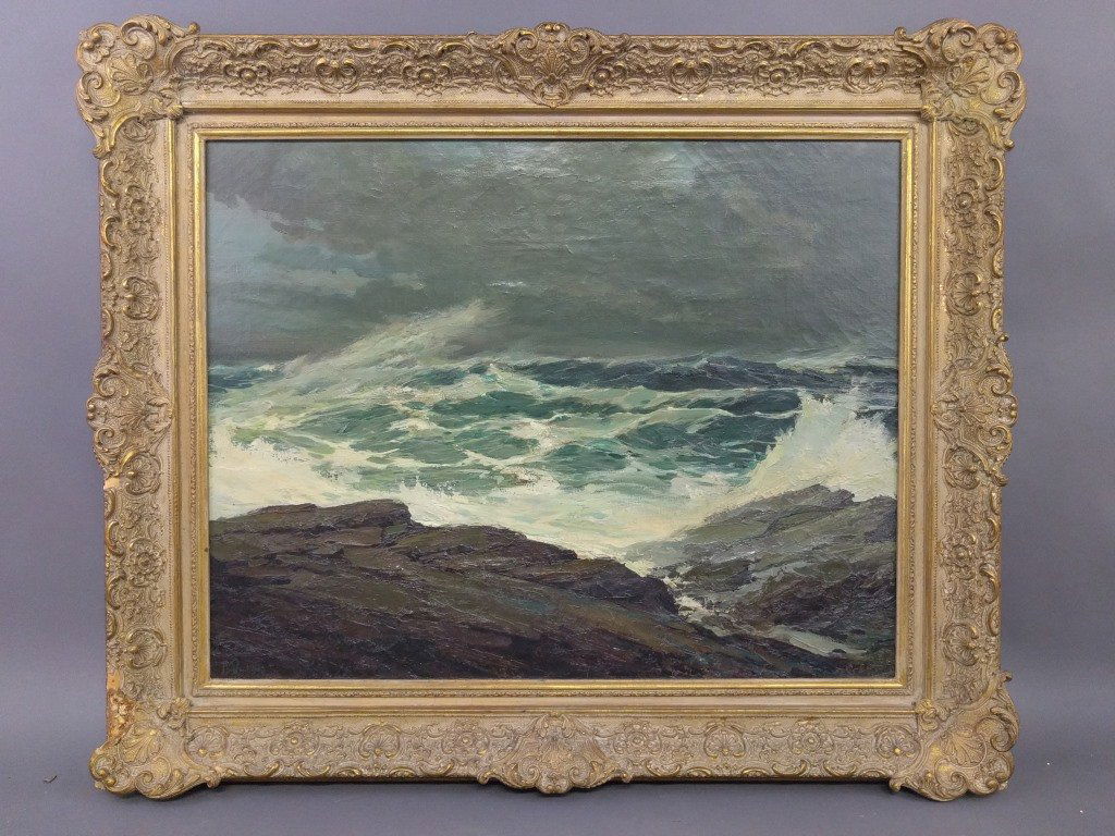 Oil on canvas signed and dated lower left "N.D. 1910" a (1 of 3)