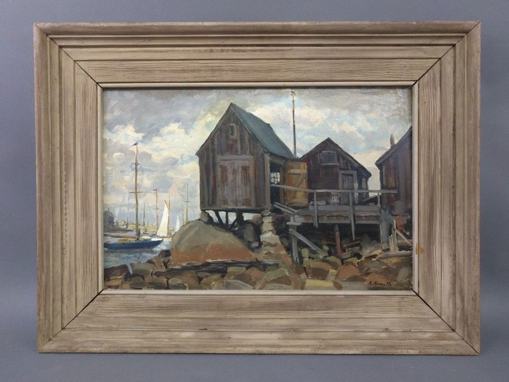 Arnold Whitman Knauth II (American b.1918) oil on mason (1 of 4)